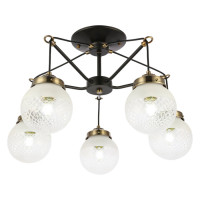 Evoluce SLE110302-05 Светильник потолочный Черный, Бронза/Прозрачный, Белый E27 5*60W