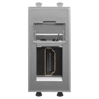 4404251 - ДКС HDMI розетка модульная, тип А-А, "Avanti",  "Закаленная сталь", 1 модуль