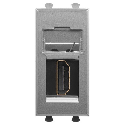 4404251 - ДКС HDMI розетка модульная, тип А-А, "Avanti",  "Закаленная сталь", 1 модуль