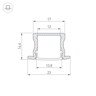 Профиль LINE-2315-F-2000 ANOD BLACK (Arlight, Алюминий), 044278