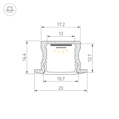 Профиль LINE-2315-F-2000 ANOD BLACK (Arlight, Алюминий), 044278