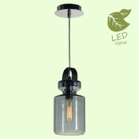 LUSSOLE BRIGHTON Подвесной светильник, цвет основания - хром, плафон - стекло (цвет - синий), 1x6W E14, GRLSP-9639