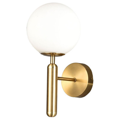 LUSSOLE Cleburne Бра настенные, цвет основания - матовое золото, плафон - стекло (цвет - белый), 1x40W G9, LSP-8591