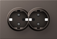 Donel A07 мокко накладка для розетки 2-й с заземлением, со шторками 16A 250 В~,серия DB, DE22253