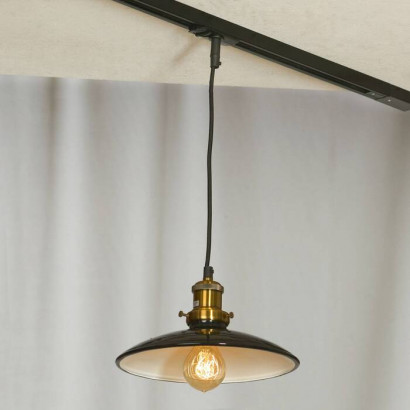LUSSOLE GLEN COVE Подвесной светильник, цвет основания - черный, плафон - металл (цвет - черный), 1x60W E27, LSP-9604-TAB