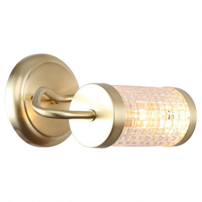 LUSSOLE ARLINGTON Бра, цвет основания - матовое золото, плафон - стекло (цвет - прозрачный), 1x40W E14, LSP-8102