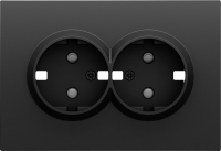 Donel S08 черный графит накладка для розетки 2-й с заземлением, со шторками 16A 250 В~,серия DB, DS22257