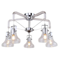LUSSOLE MOHAVE Люстра потолочная, цвет основания - хром, плафон - стекло (цвет - прозрачный), 5x40W E14, LSP-8089