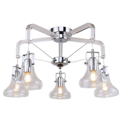 LUSSOLE MOHAVE Люстра потолочная, цвет основания - хром, плафон - стекло (цвет - прозрачный), 5x40W E14, LSP-8089