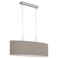 31581 Подвес PASTERI, 2х60W (E27), 750х220, никель мат./текстиль, серо-коричневый