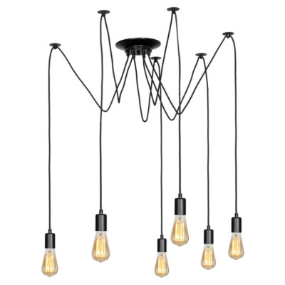 LUSSOLE SHIRLEY Люстра мультиплекс, цвет основания - черный, 6x60W E27, LSP-8172