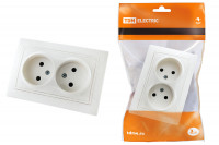 Розетка двойная 2П 10А 250В белая "Таймыр" TDM Electric, SQ1814-0013