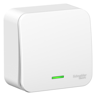 BLANCA О/У 1-клавишный ВЫКЛЮЧАТЕЛЬ (cх.1) с подсв.ИЗОЛ.ПЛ.,10А,250B,БЕЛЫЙ