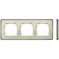 Simon S82Detail Рамка 3-ная, сл. кость, основание шампань, 8201630-248