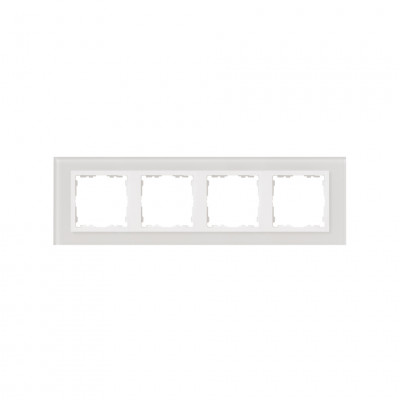 Simon S82N Рамка 4-ная, белый - белый (стекло), 82647-30