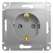 Glossa Розетка 2К+З 16А 250В~ со шторками, алюм.