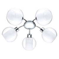 32364 Светильник потолочный BOLSANO, 5x60W(E27), хром/прозрачный/белый