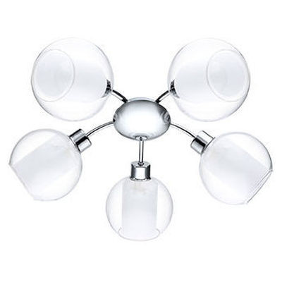 32364 Светильник потолочный BOLSANO, 5x60W(E27), хром/прозрачный/белый