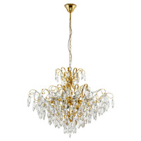 39606 Люстра FENOULLET, 9х25W (E14), ?735, H1210, сталь, латунь/хрусталь, прозрачный