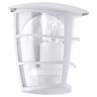 93403 Уличный светильник настенный ALORIA, 1х60W(E27), H200, алюминий, белый/пластик прозрачный