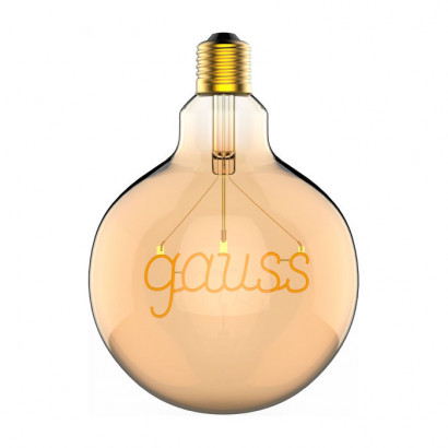 Лампа Gauss Filament G125 2,5W 200lm 2000К Е27 golden GAUSS LED 1/20, 175802003