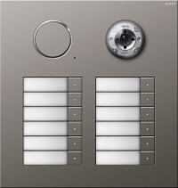 256220 Gira Дверная видеодомофонная станция Сталь на 12 абонентов 256220 Gira Дверная видеодомофонная станция Сталь на 12 абонентов