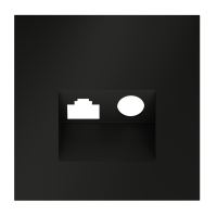 Накладка для розетки TV+RJ45 кат. 6, S70 (черный матовый), VLS002708