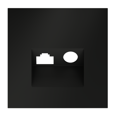 Накладка для розетки TV+RJ45 кат. 6, S70 (черный матовый), VLS002708