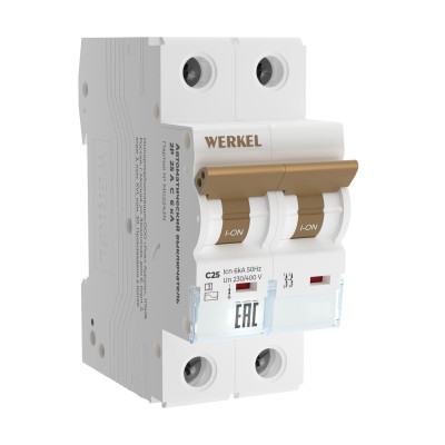 Werkel W902P256 / Автоматический выключатель 2P  25 A  C  6 кА, a062543