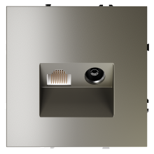 Розетка телевизионная встраиваемая VOLTUM S70 TV+RJ45 кат. 6, (шелк), VLS060704