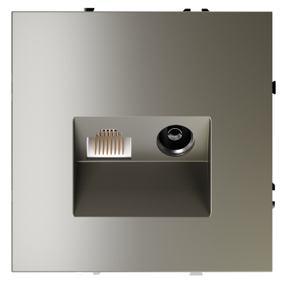 Розетка телевизионная встраиваемая VOLTUM S70 TV+RJ45 кат. 6, (шелк), VLS060704