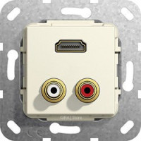 567301 Gira Разъем HDMI, тюльпан аудио 567301 Gira Разъем HDMI, тюльпан аудио