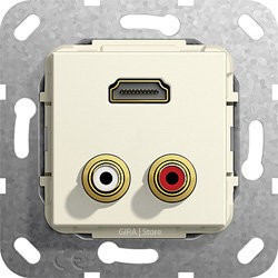 567301 Gira Разъем HDMI, тюльпан аудио