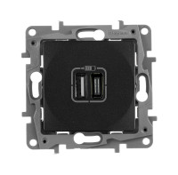 Legrand Зарядное устройство USB тип А / тип С - Legrand Etika - 3000мА 15Вт - антрацит, 672636