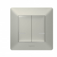 752387 - Valena Life with NETATMO.Умный беспроводной выключатель 2-клавишный.Цвет Алюминий