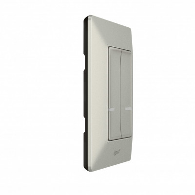 752387 - Valena Life with NETATMO.Умный беспроводной выключатель 2-клавишный.Цвет Алюминий