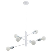 98016 Подвес GRADOLI, 6х60W (E27), ?710, H1100, сталь, белый, хром