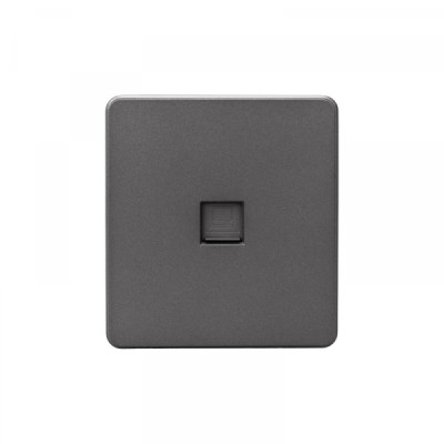 Розетка ROUND компьютерная RJ45 кат6 с/у титан KRANZ, KR-78-0724-2