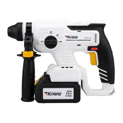 Перфоратор аккумуляторный, SDS-plus, 2,2Дж, 1акк. х 4Ач, в кейсе KRANZ, KR-PT-120