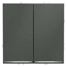 Проходной переключатель встраиваемый VOLTUM S70 двухклавишный с подсветкой 10А, (титан), VLS020406