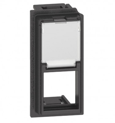 KG07K Bticino LIVING NOW. Лицевая панель для адаптеров Keystone RJ45 1 модуль.Цвет Черный., KG07K