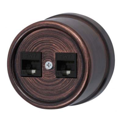 BIRONI Лизетта Пластик Медный век Розетка 2-ая RJ45, B1-302-16
