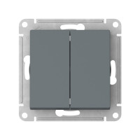 ATN000765S - ATLASDESIGN 2-клавишный ПЕРЕКЛЮЧАТЕЛЬ, сх.6+6, 10АХ, мех., быстрозажим. клем., ГРИФЕЛЬ, Systeme Electric