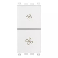 Vimar Переключатель 2P 10AX для фан-койла белый, 19063.B