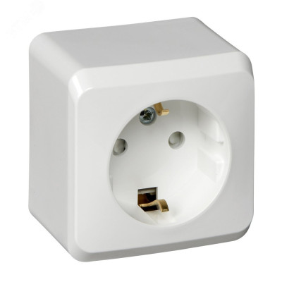 PA16-004B - ЭТЮД О/У РОЗЕТКА с заземлением со шторками, 16А, 250В, БЕЛЫЙ, Schneider Electric