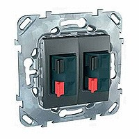 MGU5.8787.12ZD - Unica top аудиорозетка двойная, графит