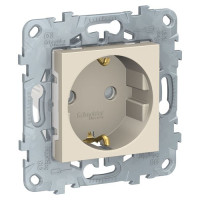 Unica New Розетка 2К+З со шторками, винт. зажим, 16 А, 250 В, беж. Unica New Розетка 2К+З со шторками, винт. зажим, 16 А, 250 В, беж.