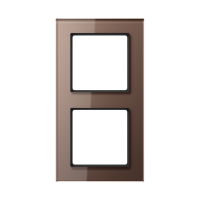 Рамка для вертикальной и горизонтальной установки, 2 поста; стекло; мокко; A CREATION, AC582GLMO