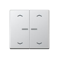 Клавиша для KNX кнопки, 2 группы, с окошком, символы стрелки; дюропласт; алюминий, A102KO5PAL
