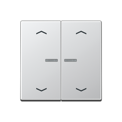 Клавиша для KNX кнопки, 2 группы, с окошком, символы стрелки; дюропласт; алюминий, A102KO5PAL